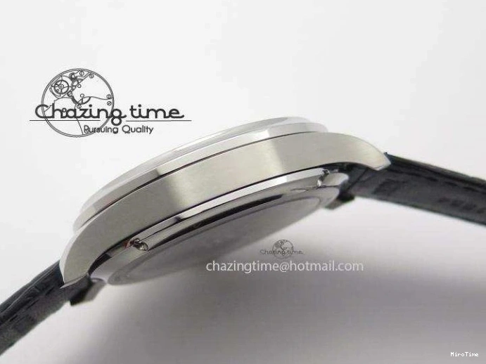 MIROTIME 0120 UrbanStyle Portuguese Tourbillon Power Reserve Moonphase SS White Dial On Black Leather Strap 7318